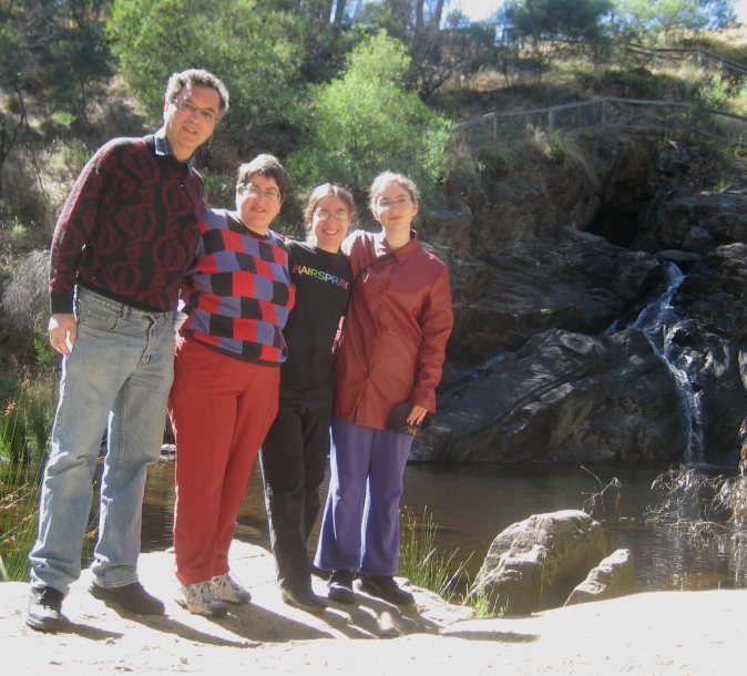 The Eisfelder Family at the Blowhole near Hepburn Springs, January 2010